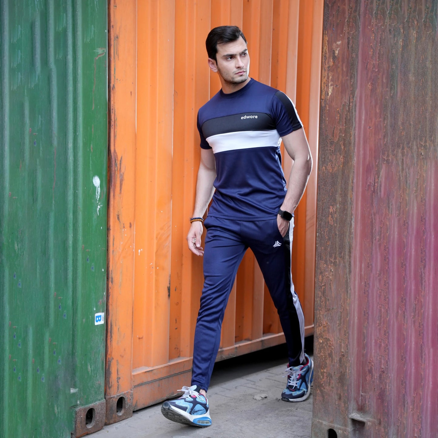 Onyx Panel Navy/White/Black Men’s Tracksuit